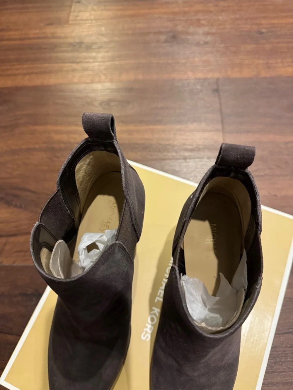 Women's Evaline Suede Leather Block Heel Ankle Bootie - Brown size 8 - Picture 10 of 10